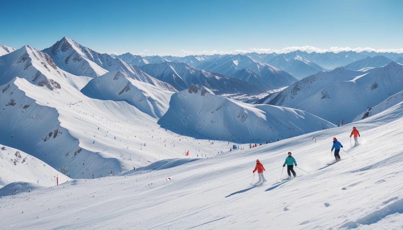 Karla Kaplı Dağlarda Kayak ve Snowboard Eğlencesi